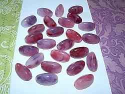 10 Purple Raspberry Vintage Lucite Beads Variegated Oblongs