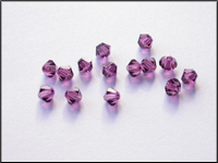 Swarovski 5301 Crystal Beads, 4 mm. Bicones Amethyst