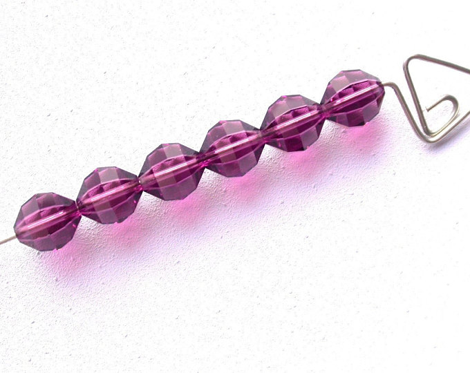 VINTAGE Swarovski Crystal Beads Art. 5004 8mm Amethyst Purple 6
