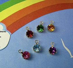 6 Sparkling Swarovski Charms Assorted Colors or Choose a Color
