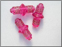 Vintage Lucite Beads in Fuchsia with Gold Etched Design 3