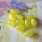 Vintage Moonglow Lucite Beads - Lemon Yellow Jelly Beans 12