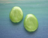 Vintage Lucite Lime Cooler Beads - Pearlized Lentil Teardrop