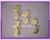 Vintage Mouse Charms 4 SilverPlated