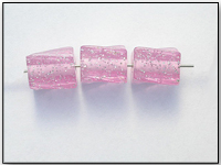Vintage Confetti Lucite Beads 10 Rose Pink Silver Flecks